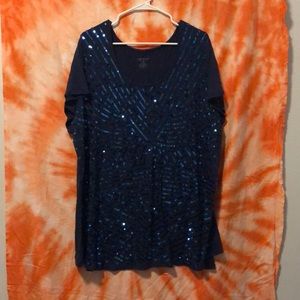 Blue Sequined Tee